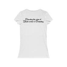 Load image into Gallery viewer, Women&#39;s Jersey Short Sleeve V-Neck Tee - Binary - with tagline