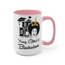 Load image into Gallery viewer, Young, Gifted, and Blackademic - Two-Tone Coffee Mugs, 15oz